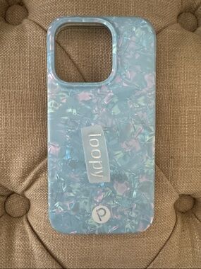 iPhone 15 Pro Blue Opal Shell Loopy Case